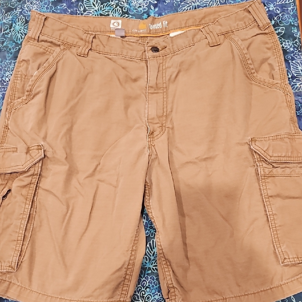 Carhartt Tan Cargo Shorts Durable Cotton Utility